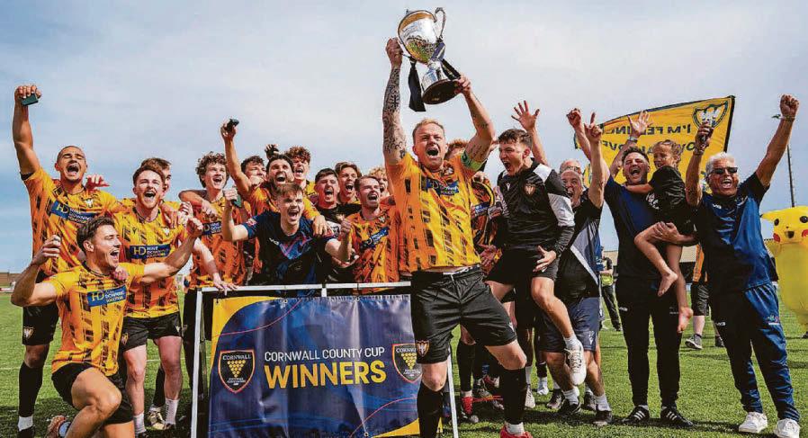 F-Troop party after Wilson goal wins Falmouth Senior Cup