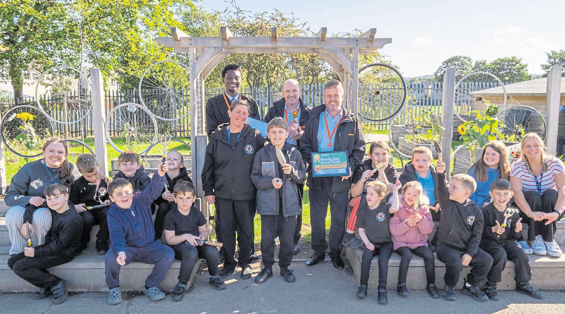 Pupils turn playground into produce to win gardening competition prize