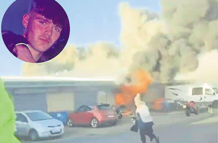 Hero Alex, 18, used his hands to pat man down who was on fire