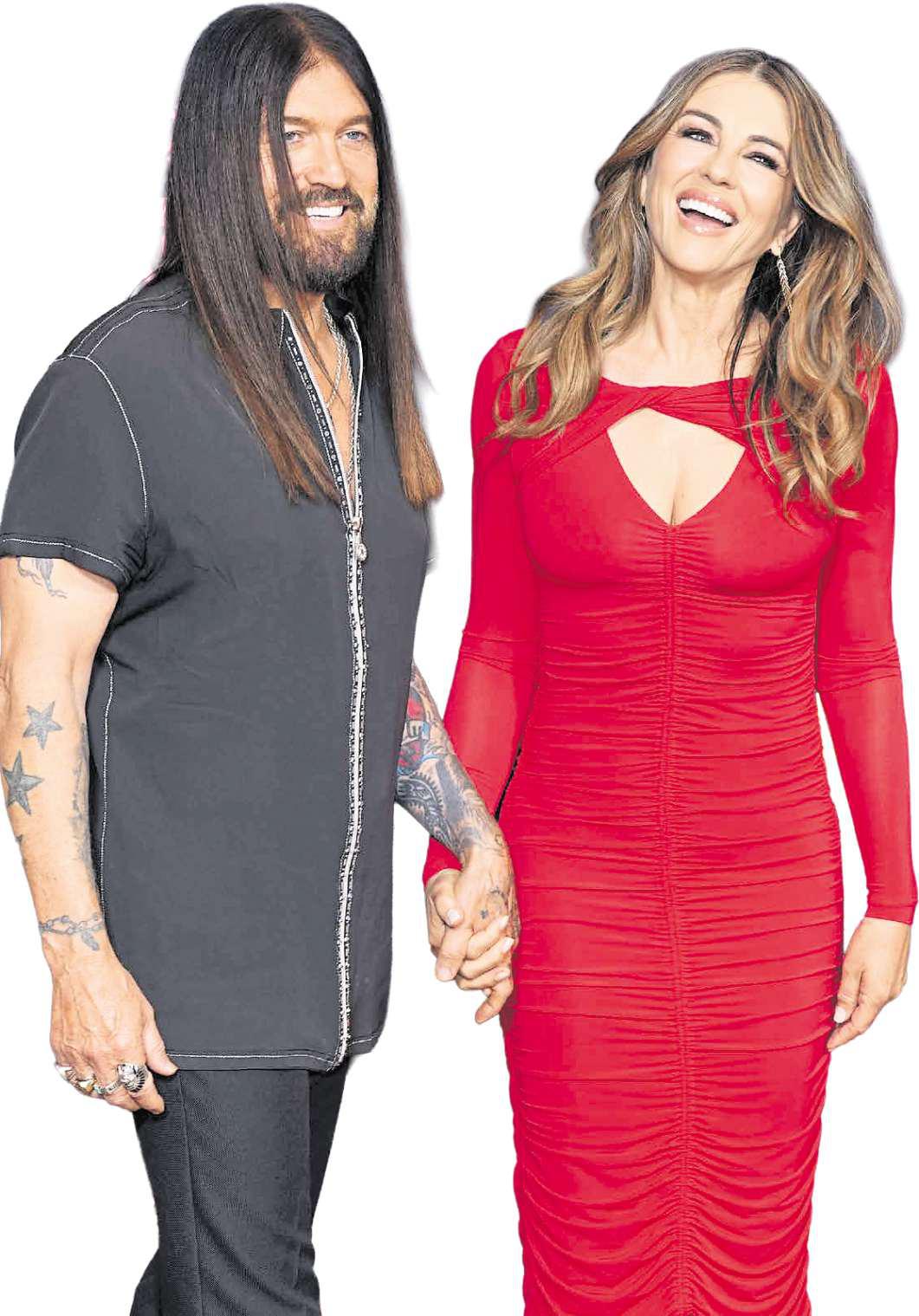 Lady in red Liz Hurley mends Billy's achy, breaky heart