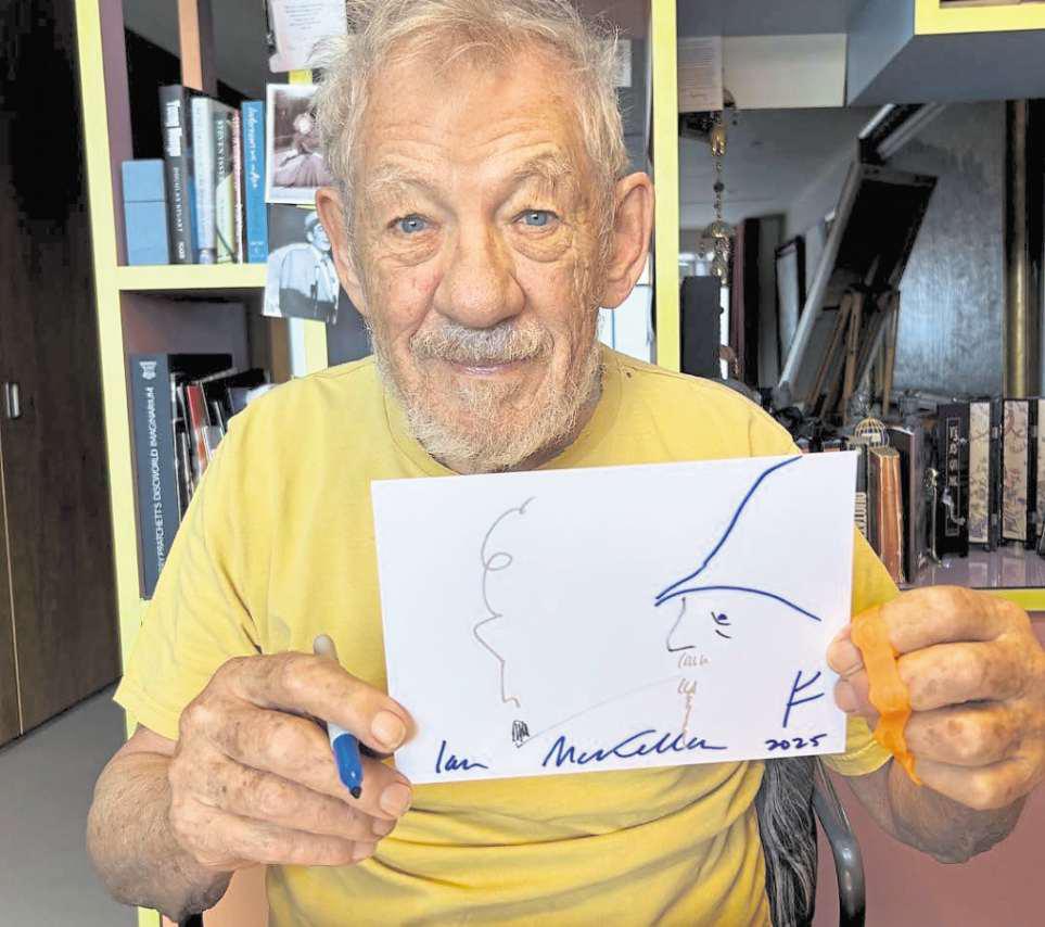 Sir Ian McKellan helped charity with a doodle
