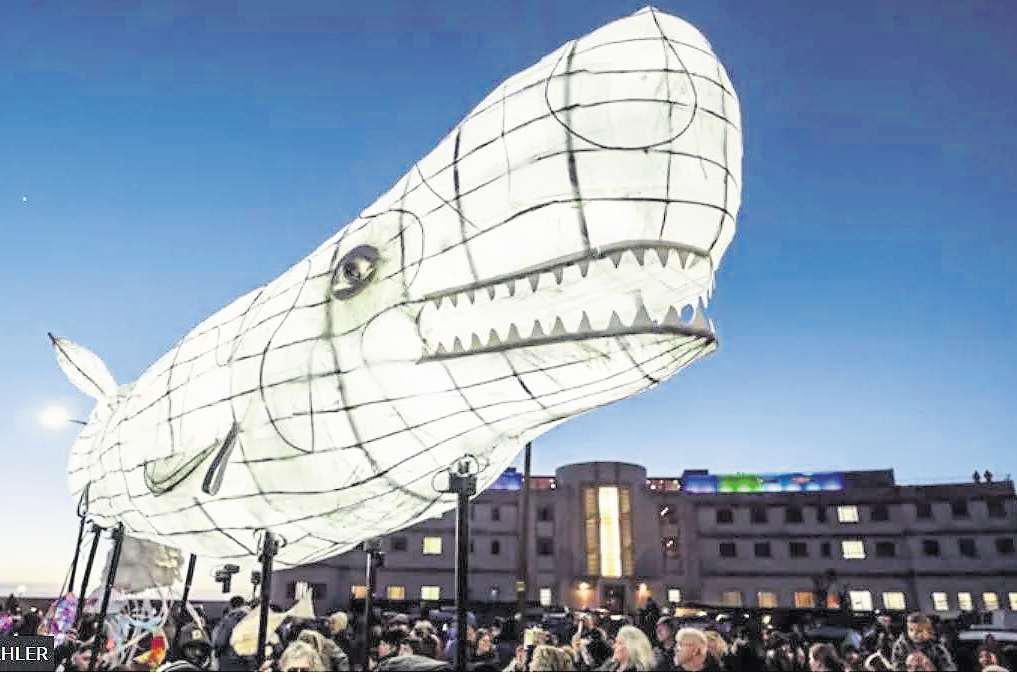 Wanted: new home home for giant whale made of paper