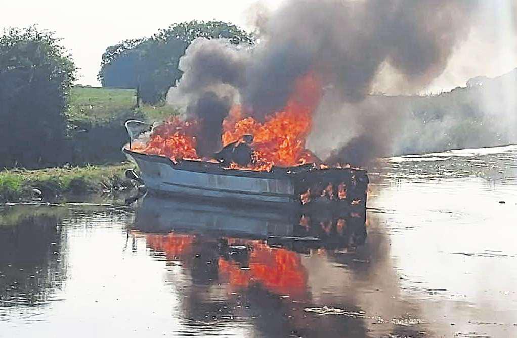 Boat owner and dog 'lucky to be alive' after blaze on canal