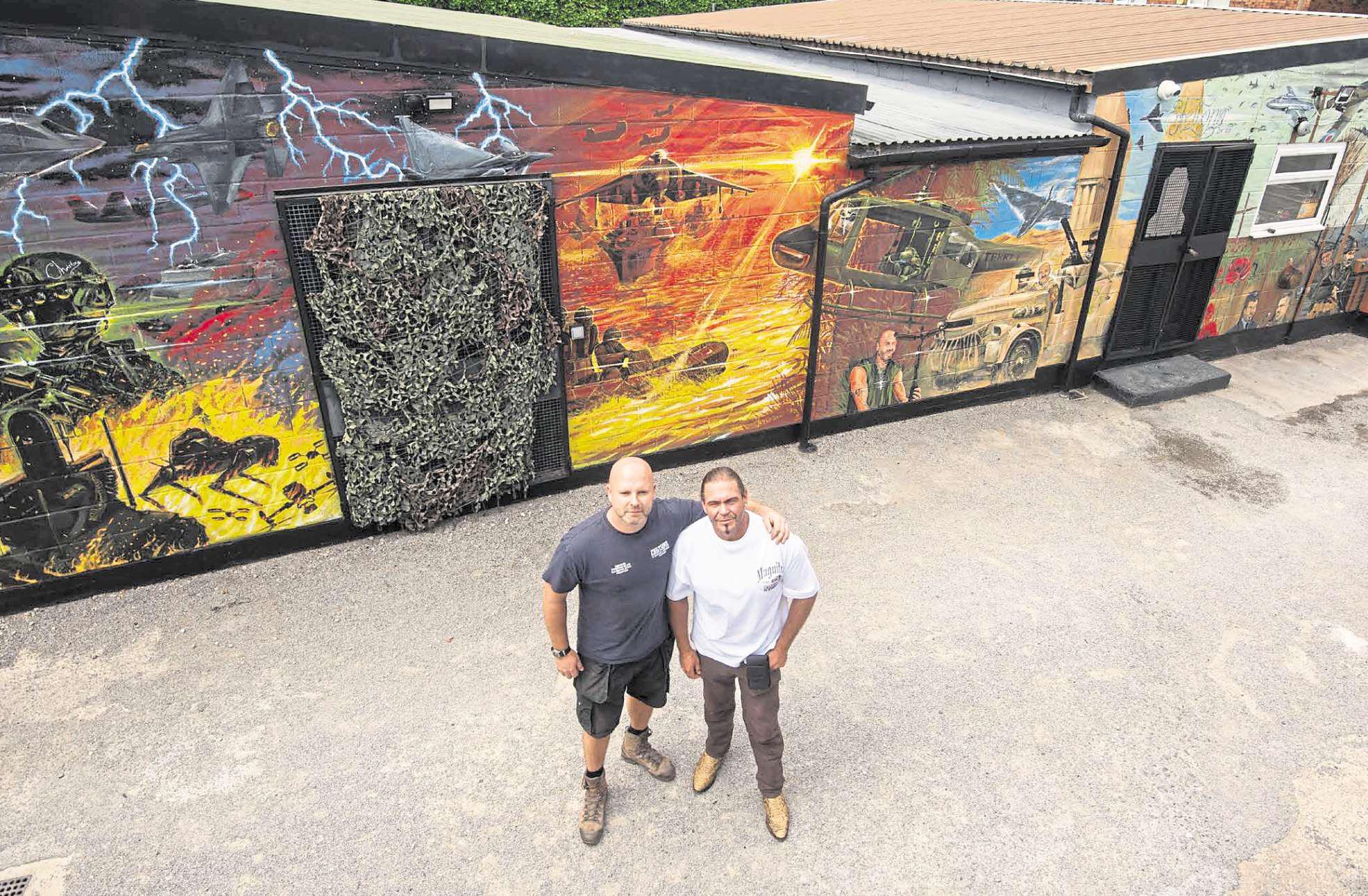 Store's new mural is a fitting tribute to the military... and a special dad
