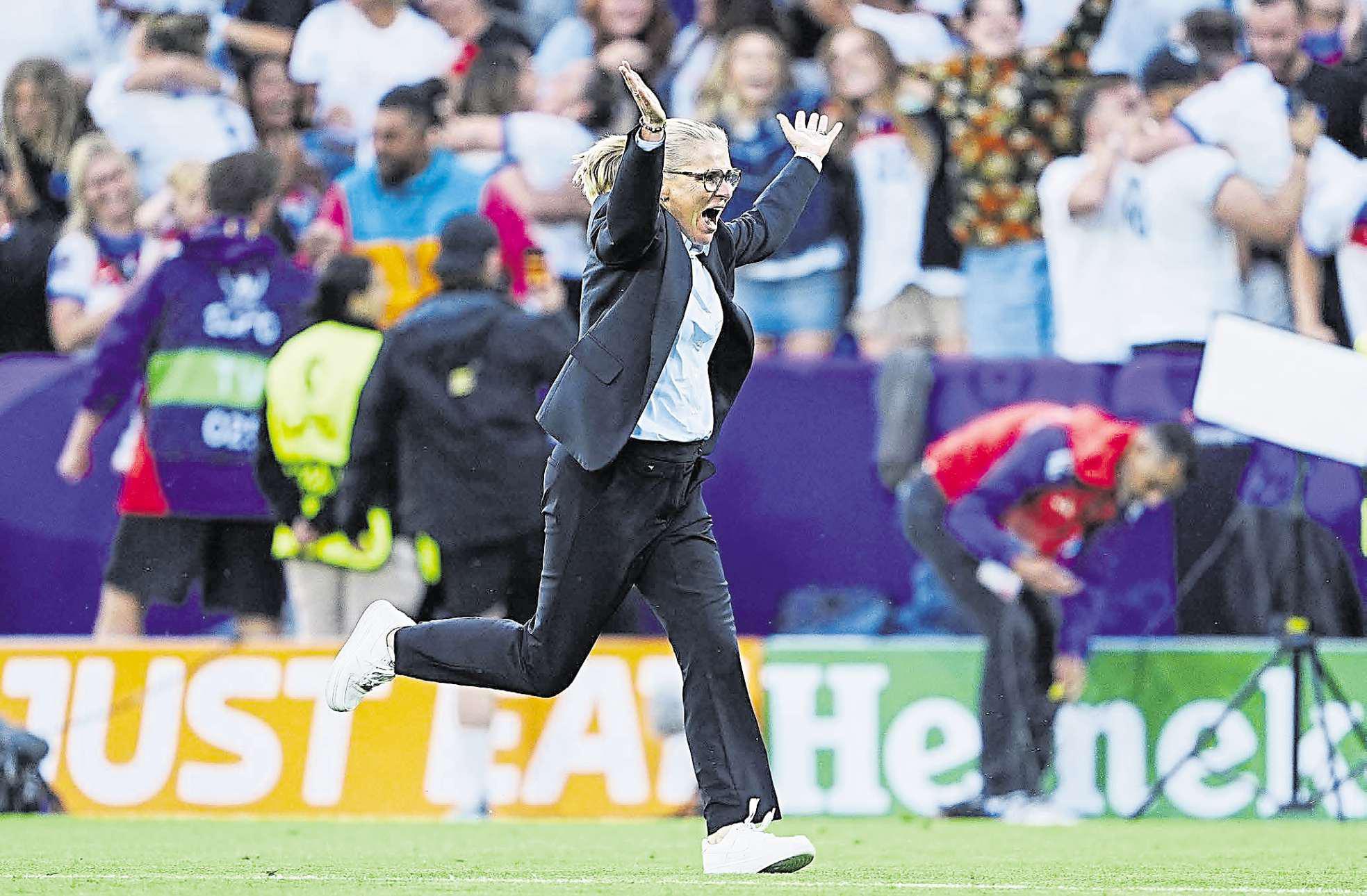 Boss Wiegman dances through the chaos of England's win over Spain