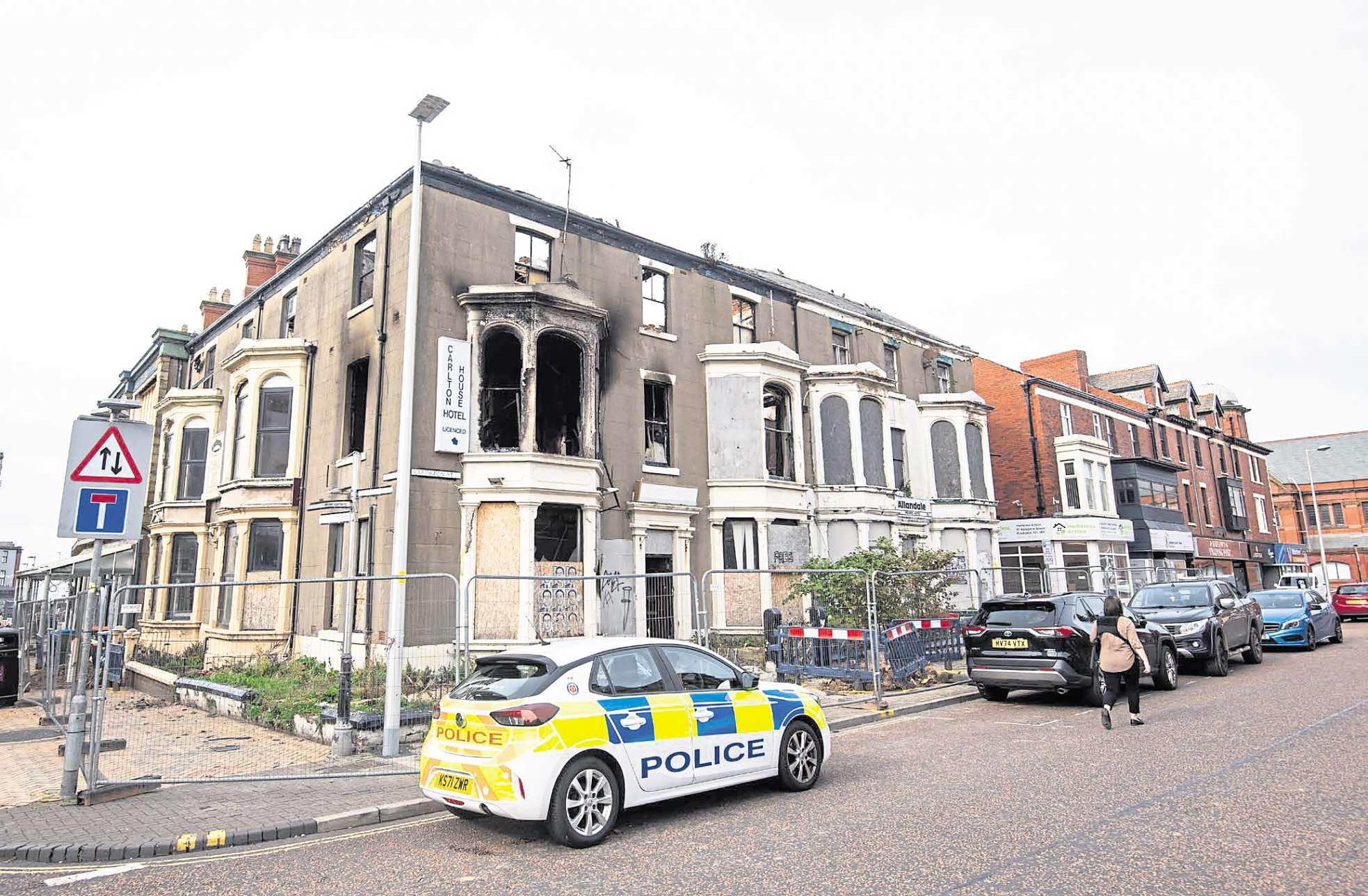 Council 'assessing the damage' after fire rips through ex-hotel