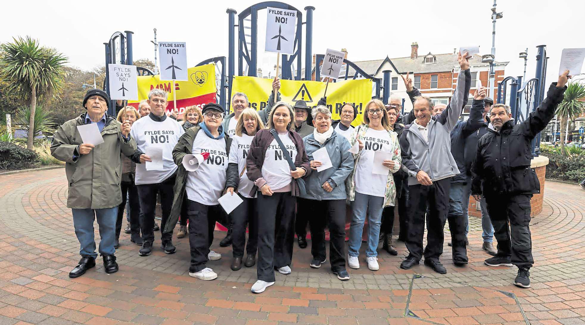 Campaigners gather to protest over windfarm cable corridor scheme