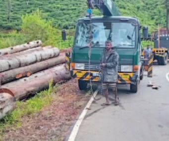 மரங்கள் ஏற்றும் கனரக லொறிகளால் சேதமடையும் கார்பட் வீதிகள்