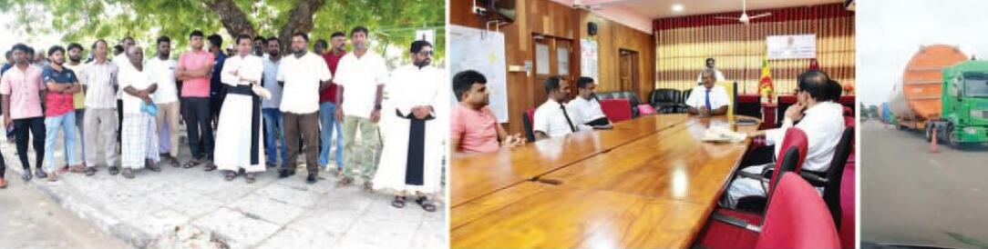 மன்னார் மாவட்ட செயலகத்துக்கு அருகில் சிவில் அமைப்பினர், பொதுமக்கள் போராட்டம்