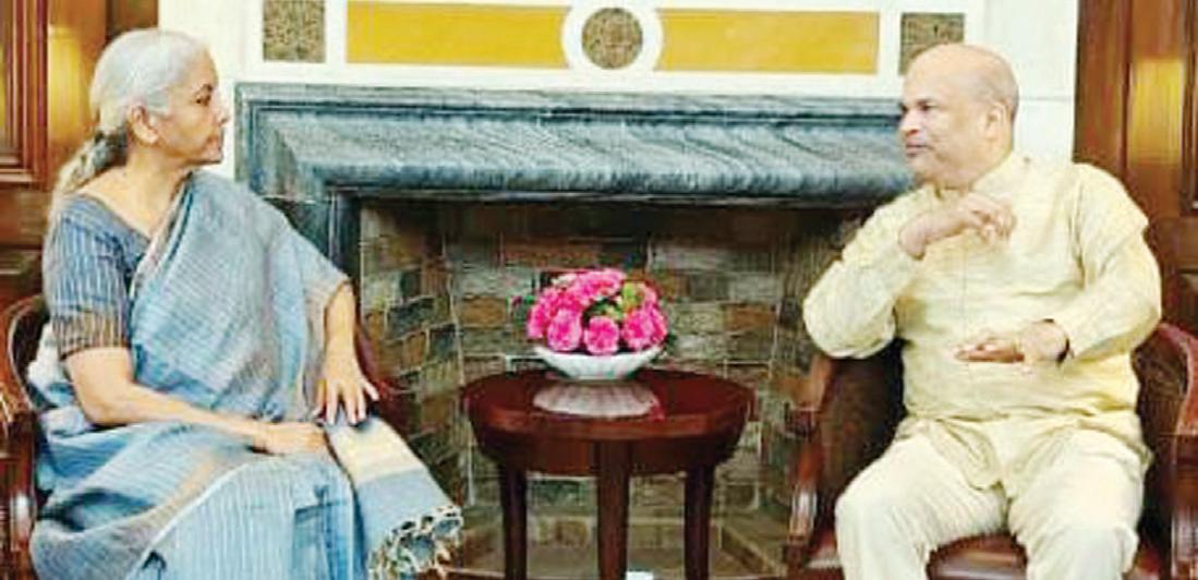 இந்திய நிதியமைச்சர் சீத்தாராமனுடன் மிலிந்த மொரகொட சந்திப்பு