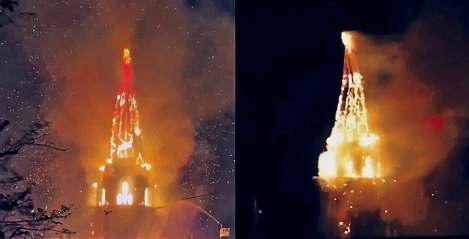 150 ஆண்டு பழமையான ஆம்ஸ்டர்டாம் சர்ச்சில் பயங்கர தீ விபத்து