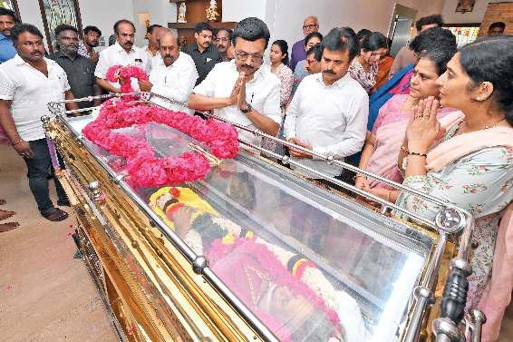 பிரேமலதா தாயார் மறைவு முதல்வர் மு.க.ஸ்டாலின் அஞ்சலி
