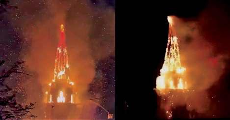 150 ஆண்டு பழமையான ஆம்ஸ்டர்டாம் சர்ச்சில் பயங்கர தீ விபத்து