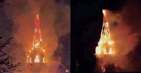 150 ஆண்டு பழமையான ஆம்ஸ்டர்டாம் சர்ச்சில் பயங்கர தீ விபத்து