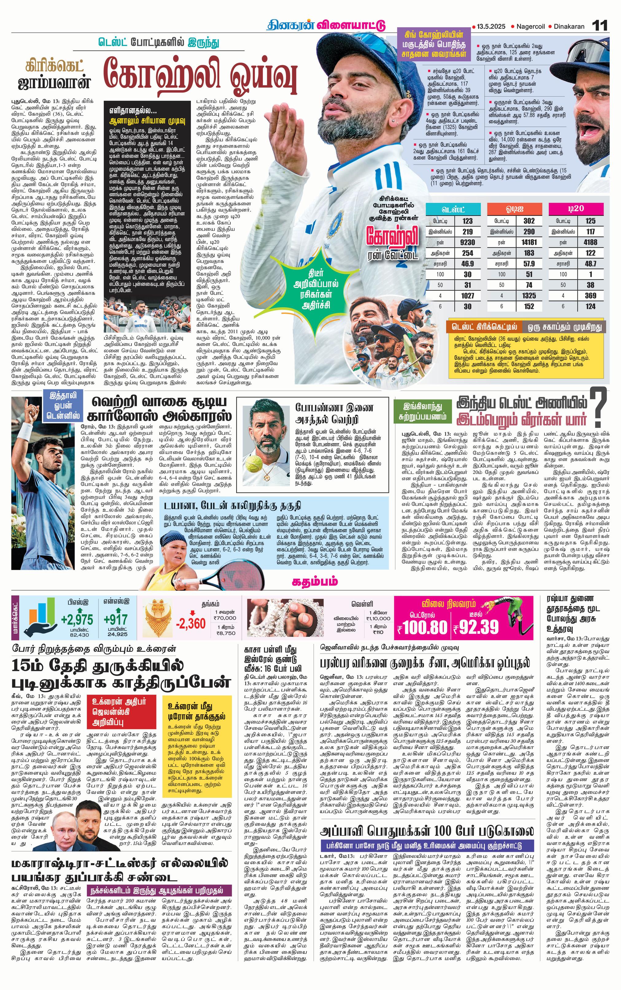 கோஹ்லி ஓய்வு