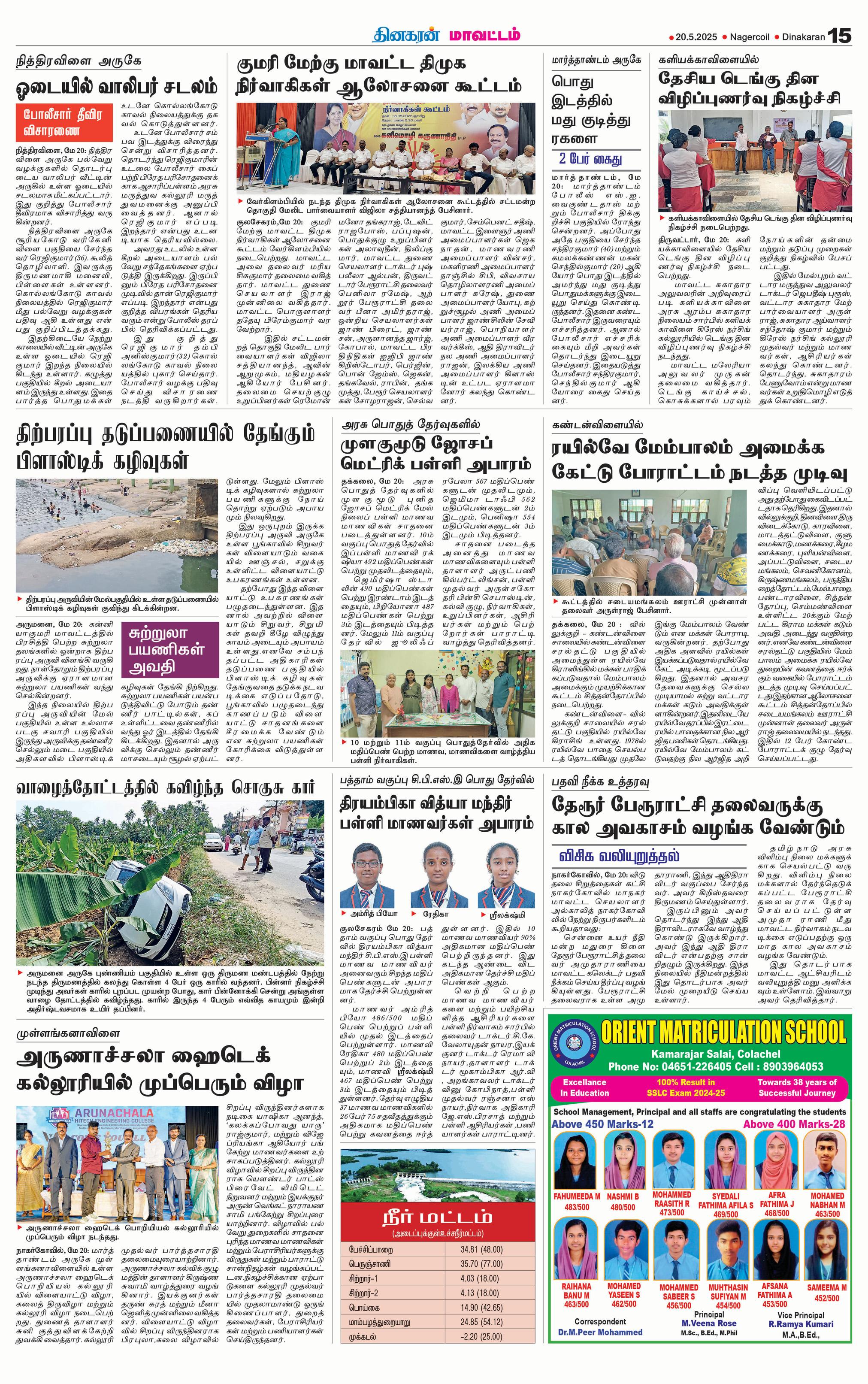 திற்பரப்பு தடுப்பணையில் தேங்கும் பிளாஸ்டிக் கழிவுகள்