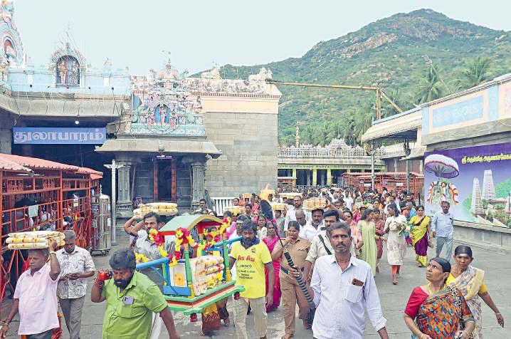 திருவண்ணாமலை கார்த்திகை தீபத்திருவிழா 2,668 அடி உயர மலை உச்சியில் மகாதீபம் நாளை ஏற்றப்படுகிறது