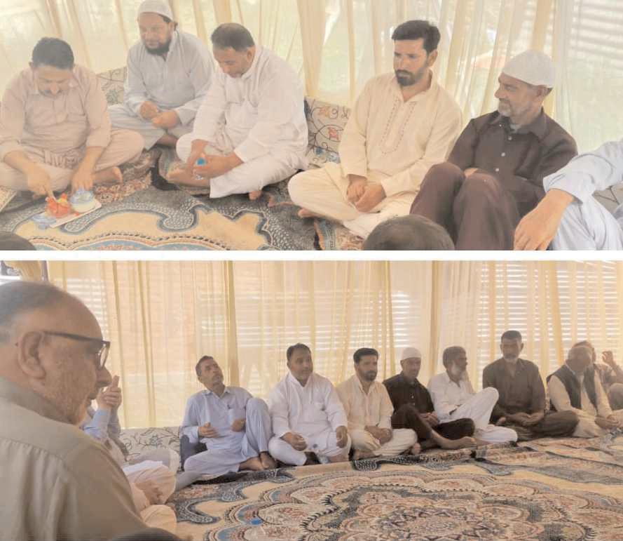 JDU Spokesperson Zahoor Ahmad Bhat Visits Nesbal Sumbal to Offer Condolences to Yasir Reshi