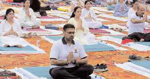 Satish Sharma attends 11th International Day of Yoga celebration in Jammu