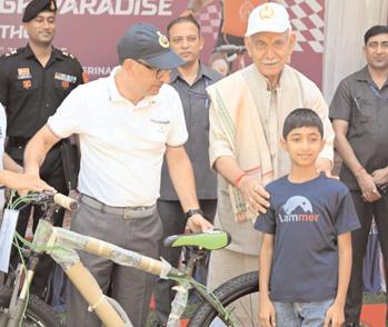 Lieutenant Governor felicitates the winners of 'Pedal Through Paradise' Cycle Race- 2025 organized by J&K Police at Srinagar
