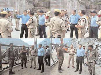 DC, SSP Ramban inspect NH-44; Review traffic regulation, progress of work on Bailey Bridge at Bhatti