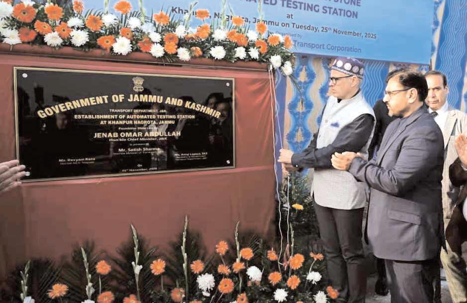 CM Omar Abdullah lays foundation of modern Automated Testing Station at Nagrota