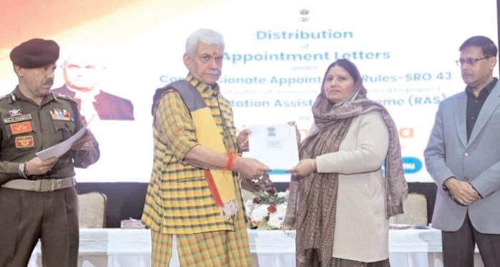 Lieutenant Governor hands over appointment letters to 41 NoKs of victims of terrorism of Jammu Division