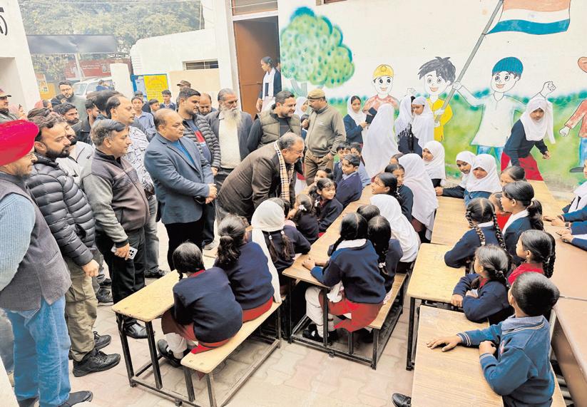 MLA Bahu Ch. Vikram Randhawa Visits Government Schools; Swachh Bharat Mission Programme Organised at Govt. Middle School Karyani Talab