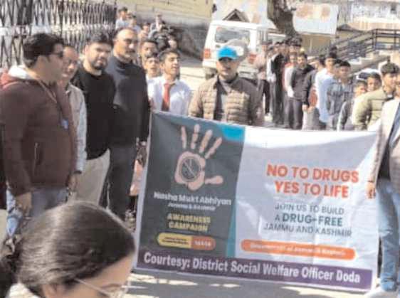 Students rally taken out in Bhaderwah to promote anti-drug campaign