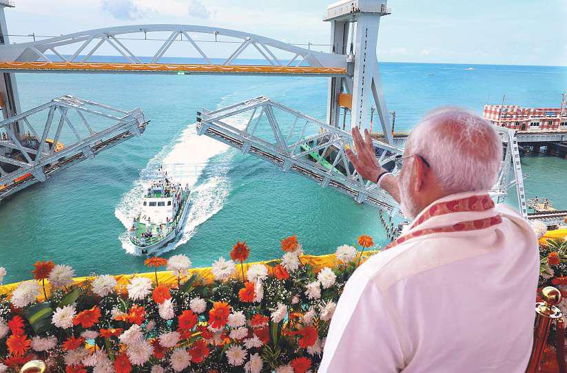 Modi opens India's 1st vertical-lift sea bridge