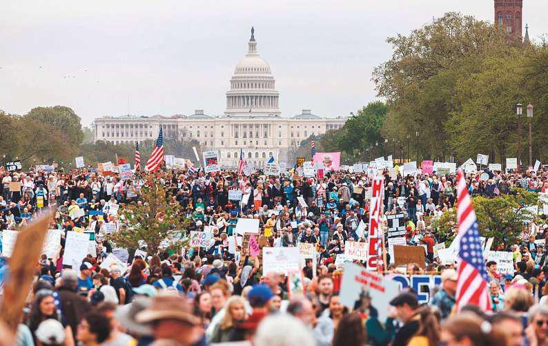 Protesters assail Trump, Musk in rallies