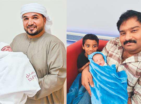 Double celebrations for parents of UAE's first babies of the year