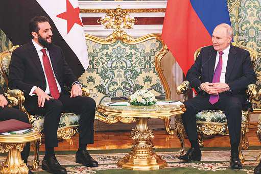 Sharaa meets Putin, Russia eyes deal on military bases