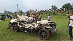 Two police personnel killed, one injured after sand-laden Hyva truck rams into PCR van in Cuttack