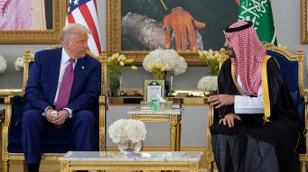Saudi crown prince welcomes Trump to kingdom as US leader begins four-day Middle East tour