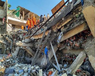 Four killed as slab of residential building collapses; rescue operations on