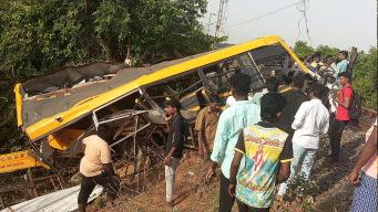 Three children killed, several injured as train hits school van at level crossing in Cuddalore