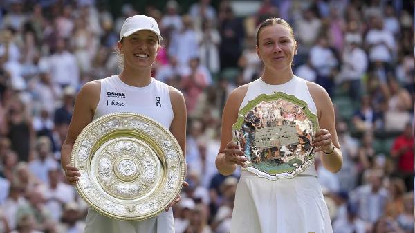 Iga Swiatek is at No. 3 after Wimbledon and Amanda Anisimova is in the top 10. Sinner still No. 1