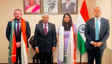 Indian Envoy Felicitates Educator as hindi teaching takes root in China's Shanghai