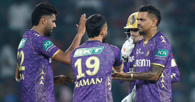 Narine's all-round show sets up tense win for KKR