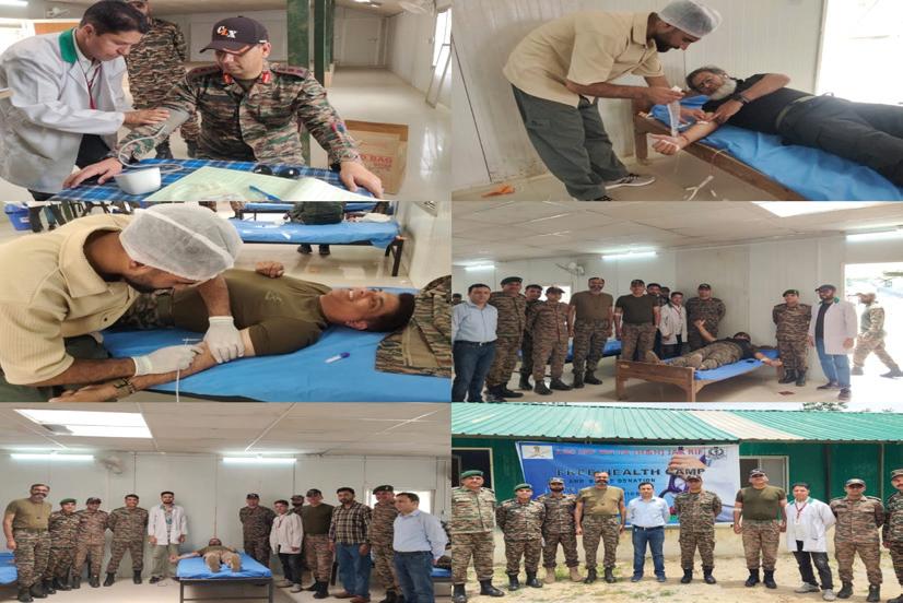INDIAN ARMY IN COLLABORATION WITH SHD KUPWARA CELEBRATED WORLD BLOOD DONORS DAY BY DONATING BLOOD AT PATHAHIRRI GARRISON