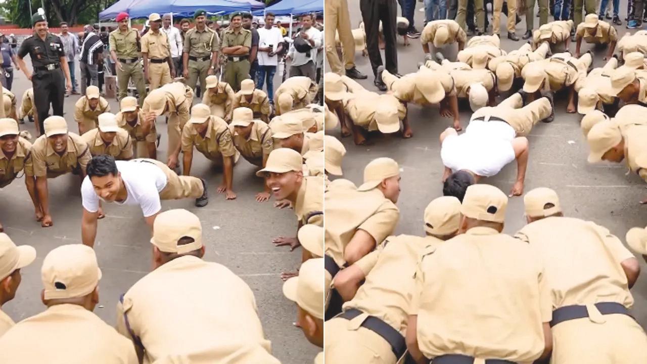 Varun Dhawan shares BTS video from Border 2, knuckle push-up challenge with army cadet
