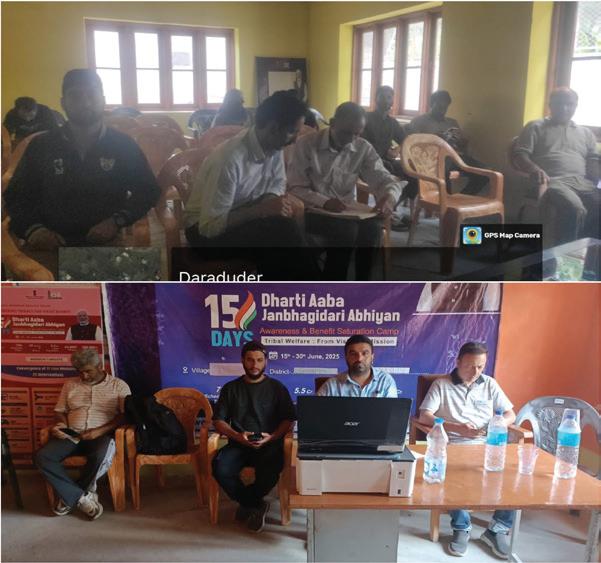 Empowering Tribal Communities: DA-JGUA Camps held at Mamer B, Satrina of Ganderbal