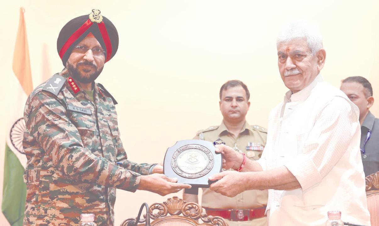 LG Sinha interacts with officers of Higher Command Course-54