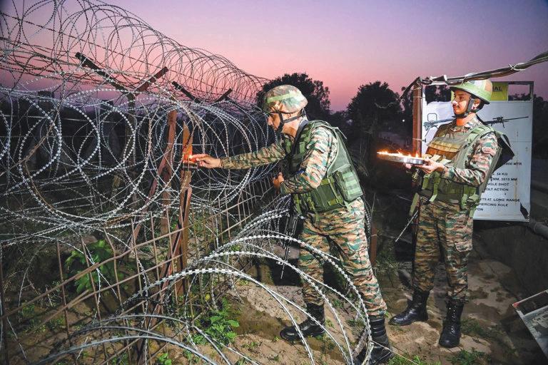 Border fences lit, BSF remains alert along J&K borders on Diwali