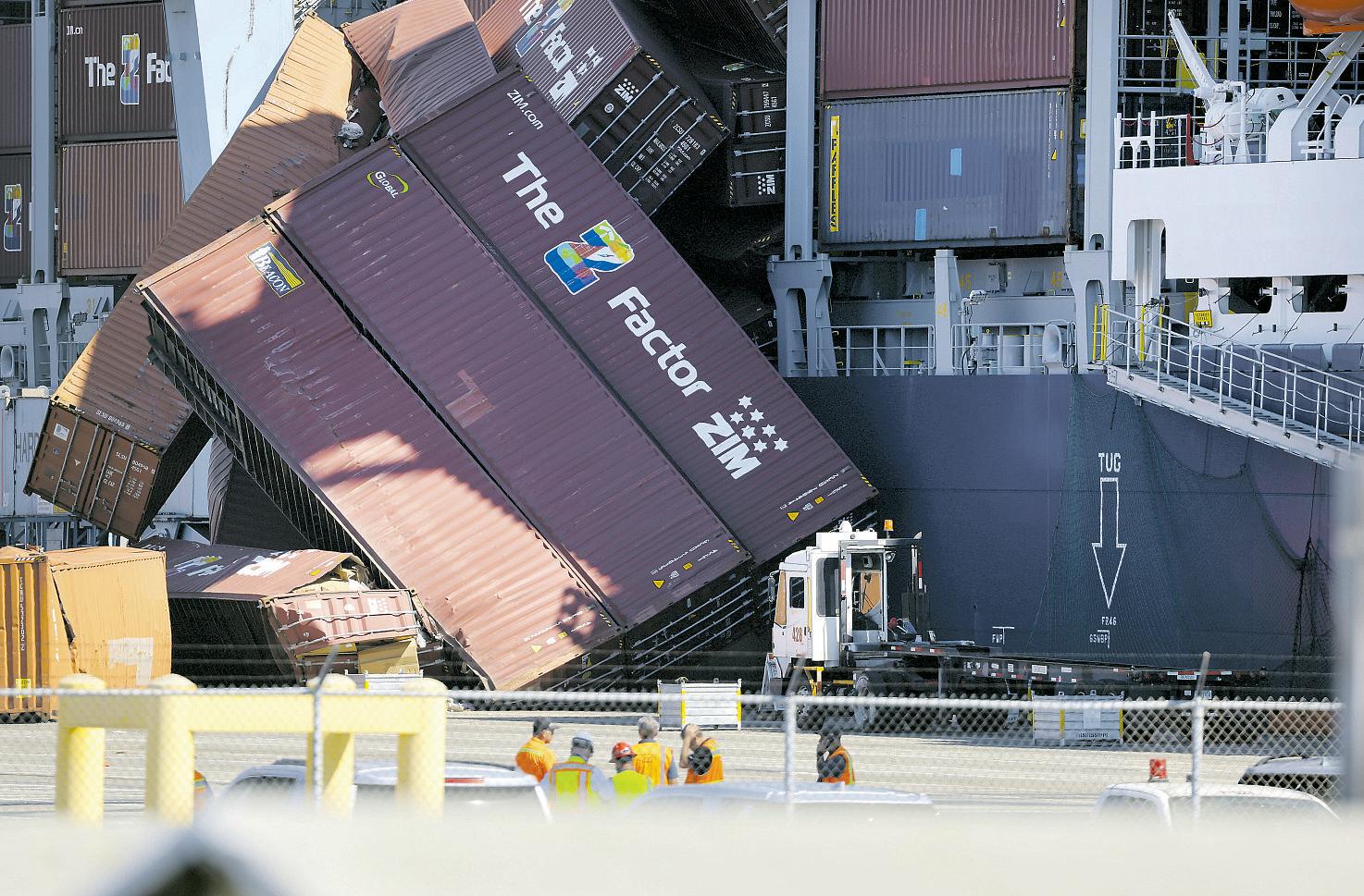 Inquiry underway at port after 67 cargo containers tumble off ship