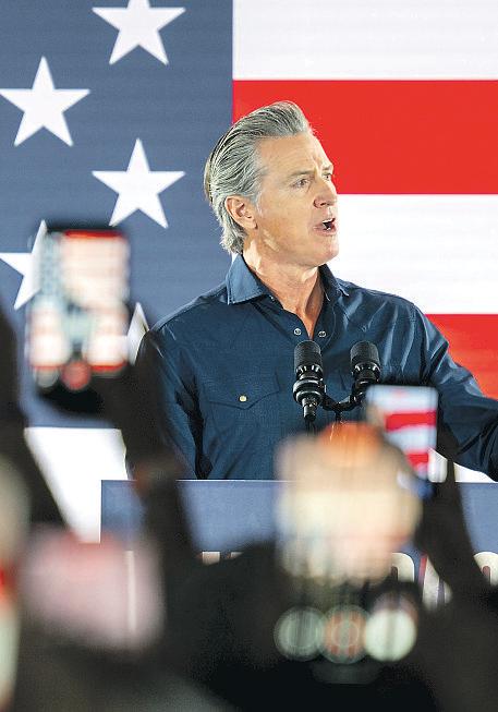 Newsom runs alone, for now. Is he vulnerable from the left?