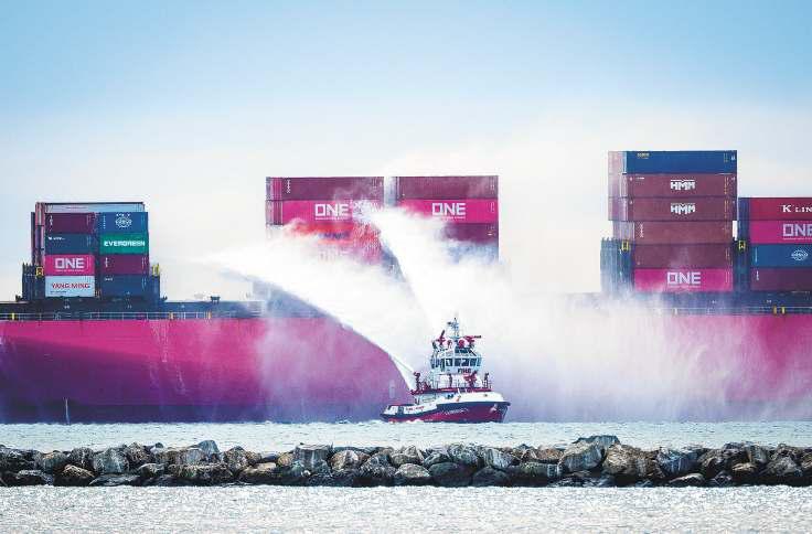Crews battle cargo ship blaze off Port of L.A.