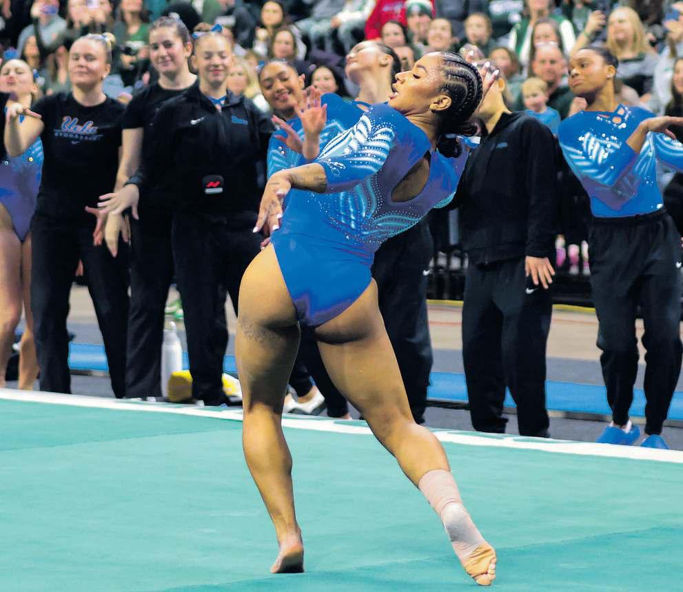 Chiles perfect on floor as Bruins defeat Spartans