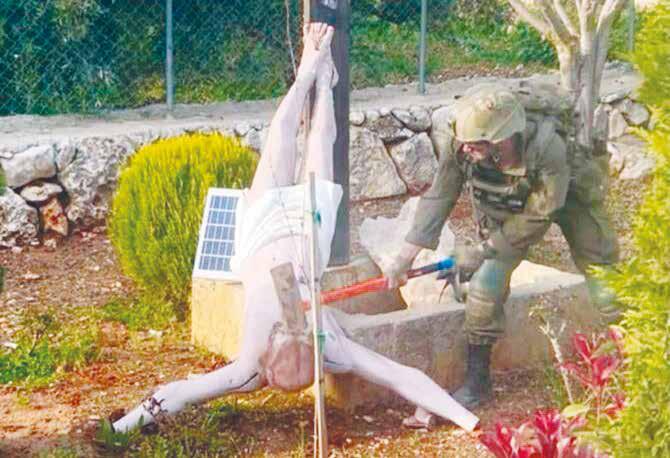 Israeli soldier vandalises Jesus statue in Lebanon